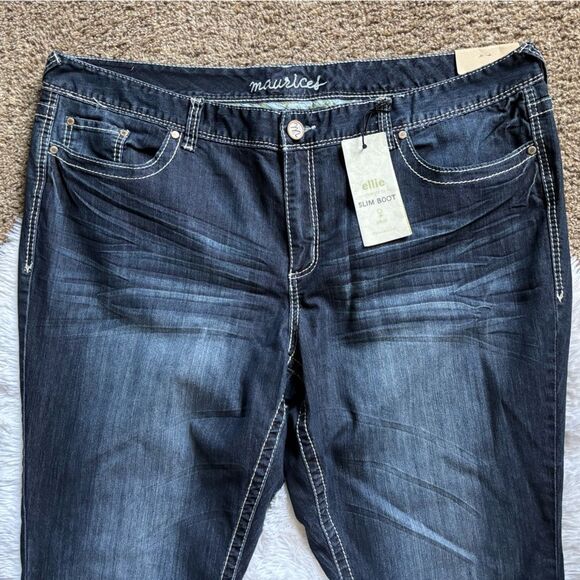 Maurice’s Jeans Ellie Straight Fit Slim Boot New Womens Size 26 Long - Picture 4 of 10